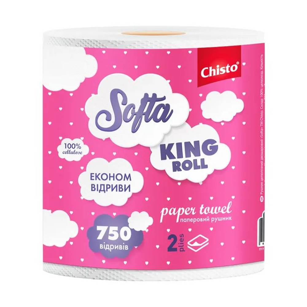 Рушник паперовий Softa Chisto King Roll білий, 2-х шар.