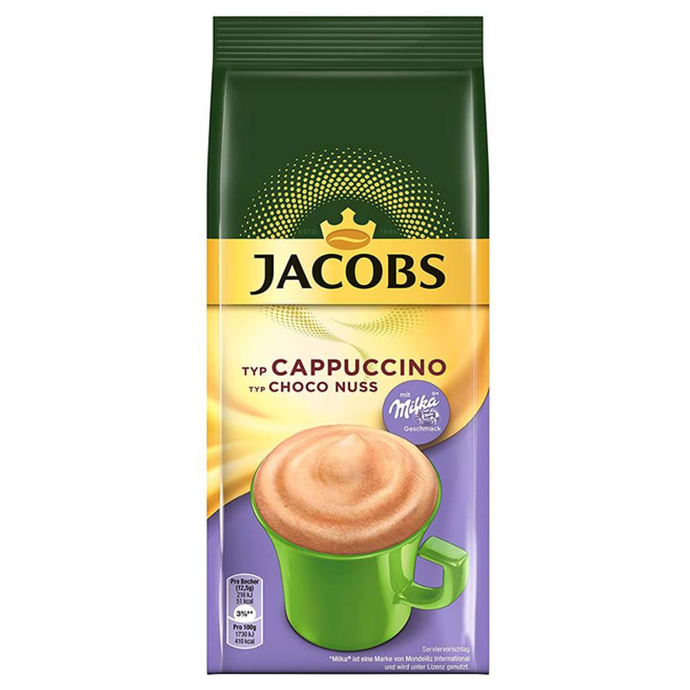 Кава Jacobs Cappuchino з какао та лісовим горіхом розчинна 450 гр.