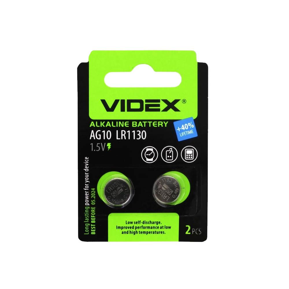 Батарейка Videx AG10 (LR 1130) лужна