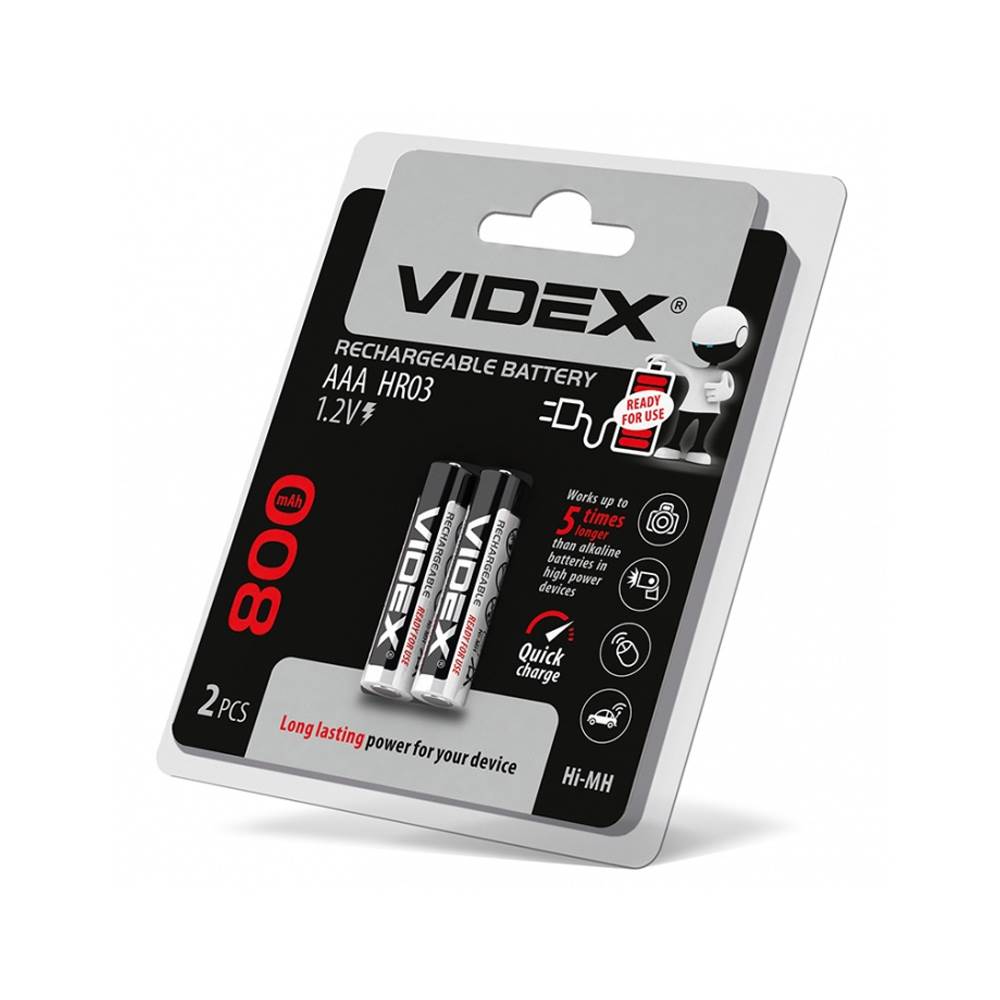 Акумулятор Videx LR03 (ААА) 800 mAh 2шт