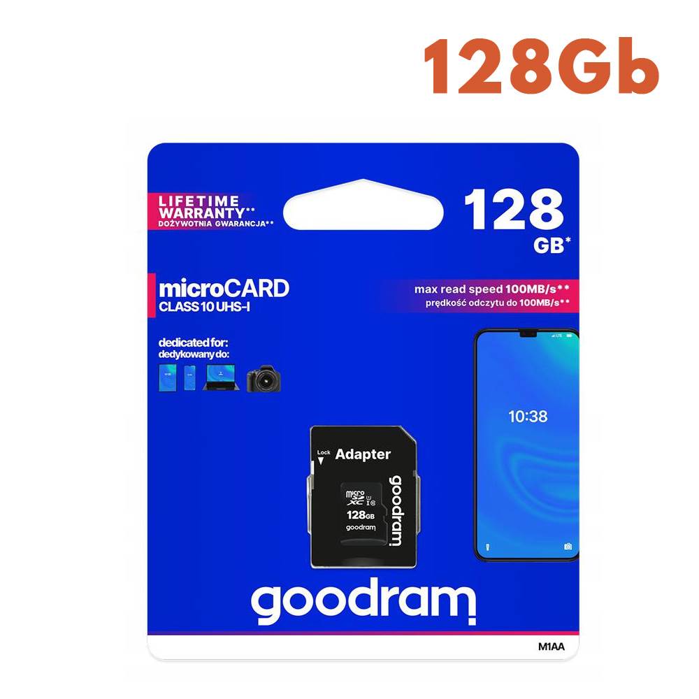 Карта пам'яті з перехідником Goodram 128gb
