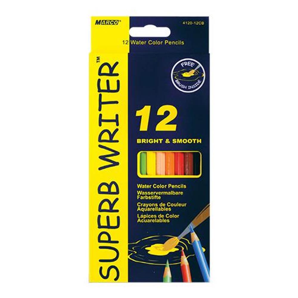 Олівці кольорові Marco Super Write акварельні (12 шт)