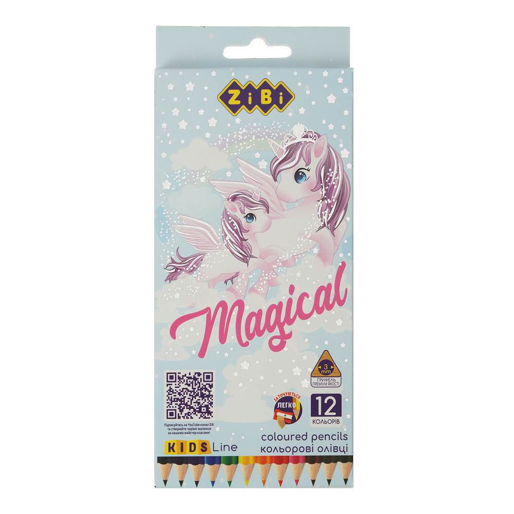 Олівці кольорові Kids Line Magic тригранні (12 шт)