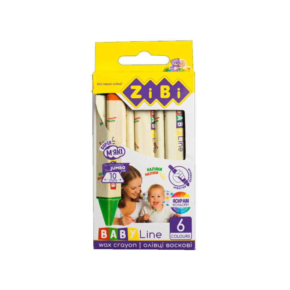 Олівці кольорові ZiBi Jumbo воскові трикутні  (12 шт)